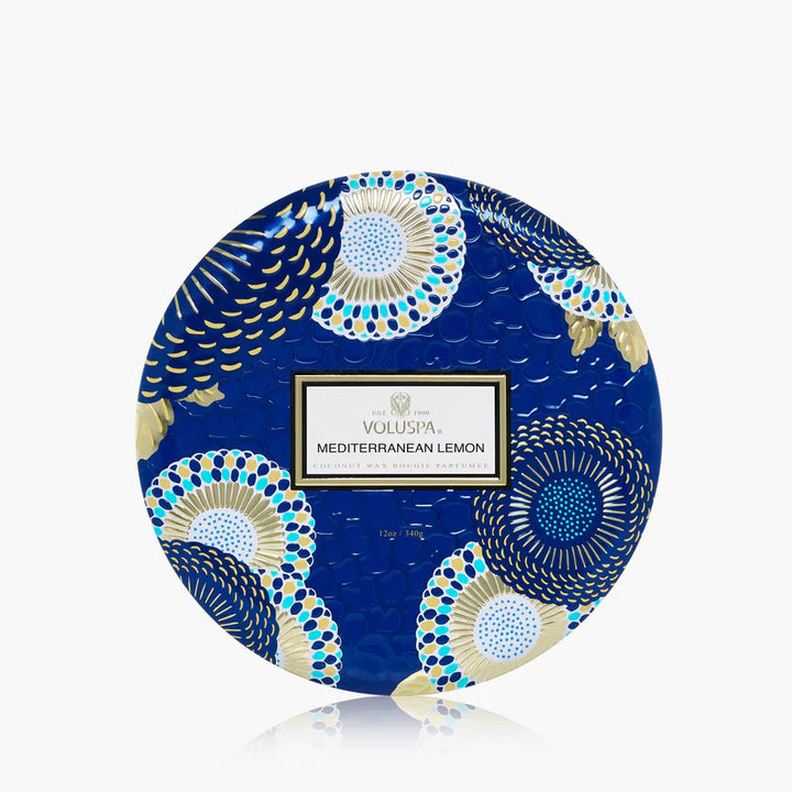 3 Wick Tin Candle Mediterranean Lemon