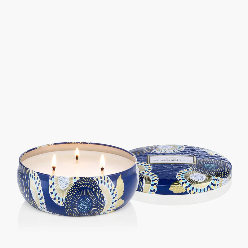 3 Wick Tin Candle Mediterranean Lemon
