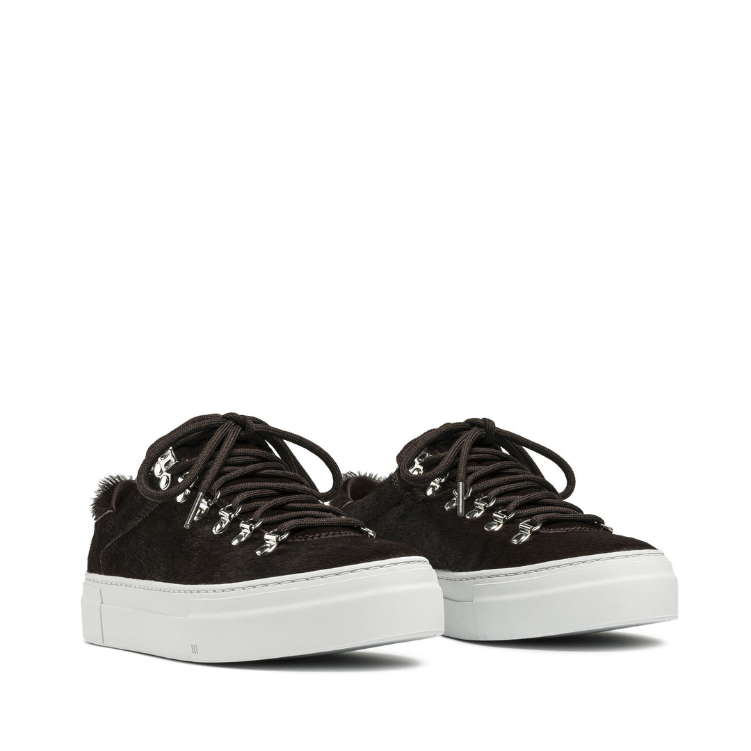 Marostica Low Platform Dark Brown Hair Calf