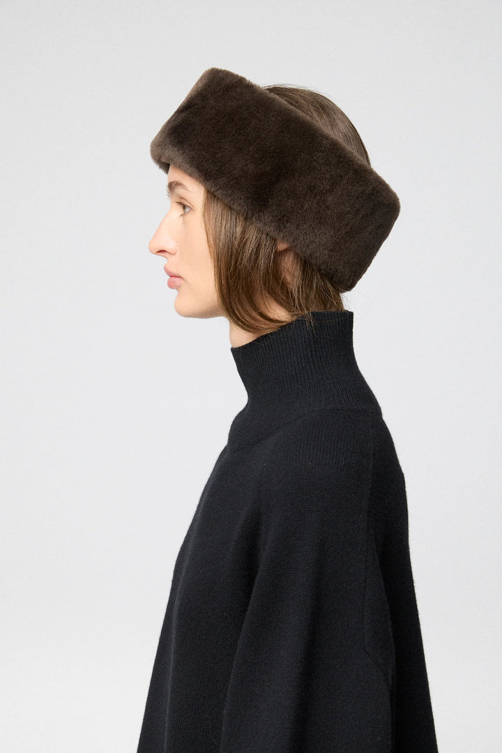 Oslo Shearling Headband Chocolate