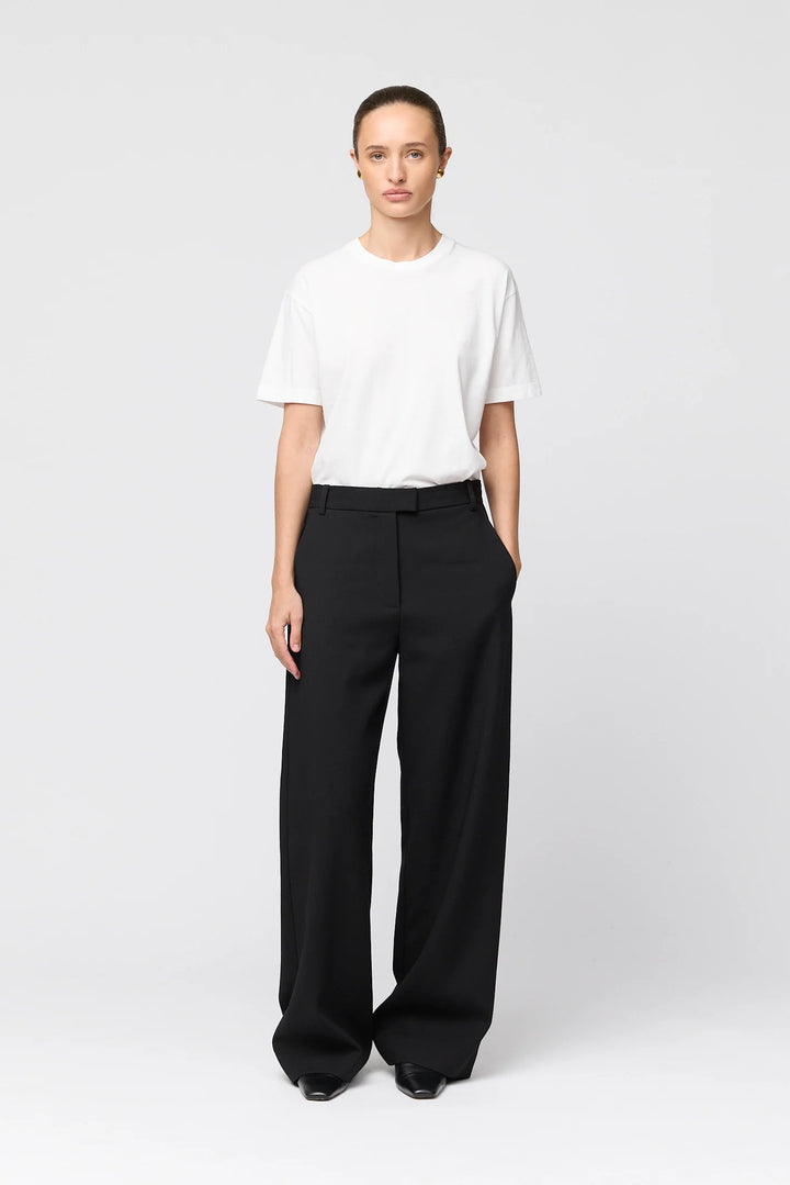 Tailored Wide Leg Trousers Black