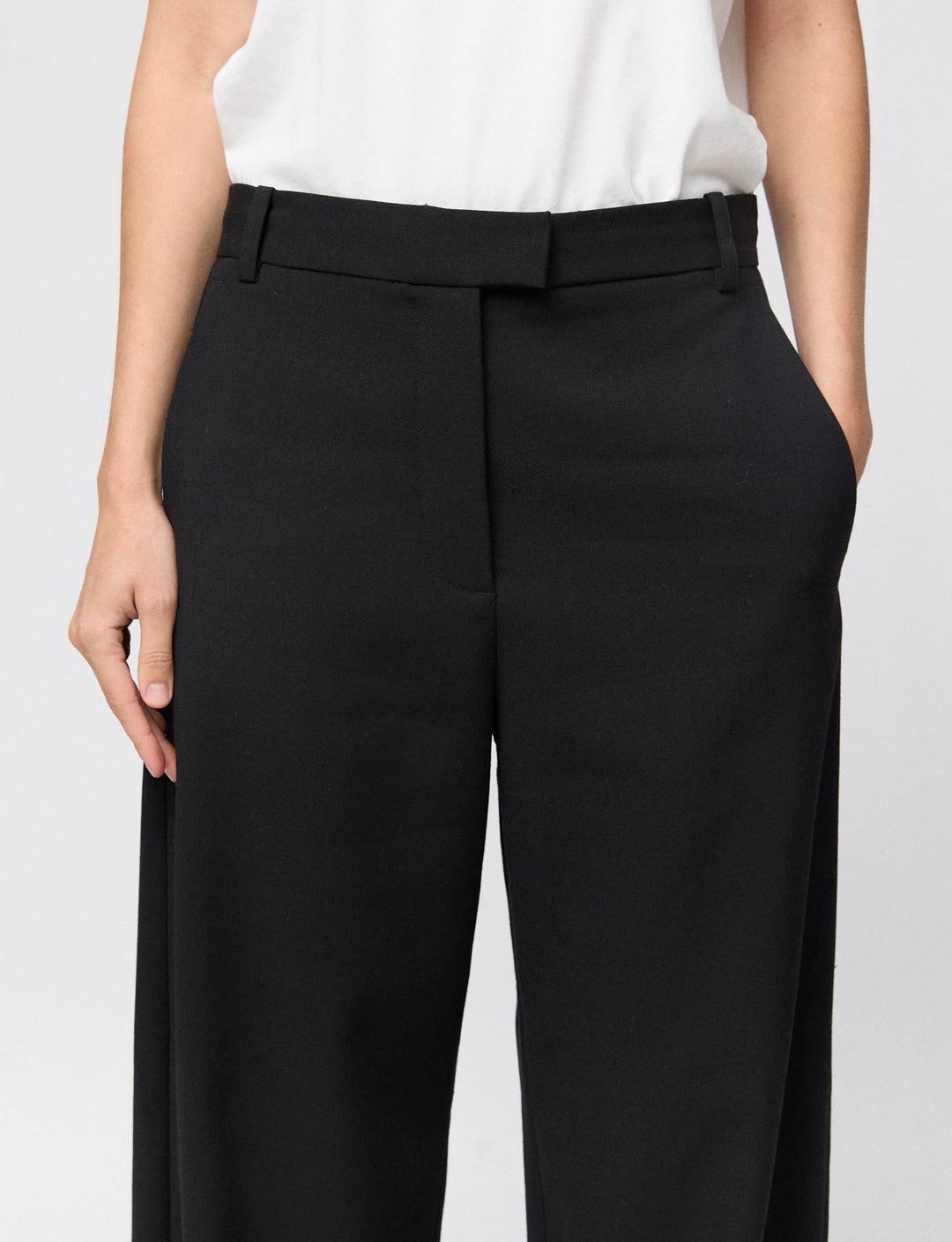 Tailored Wide Leg Trousers Black