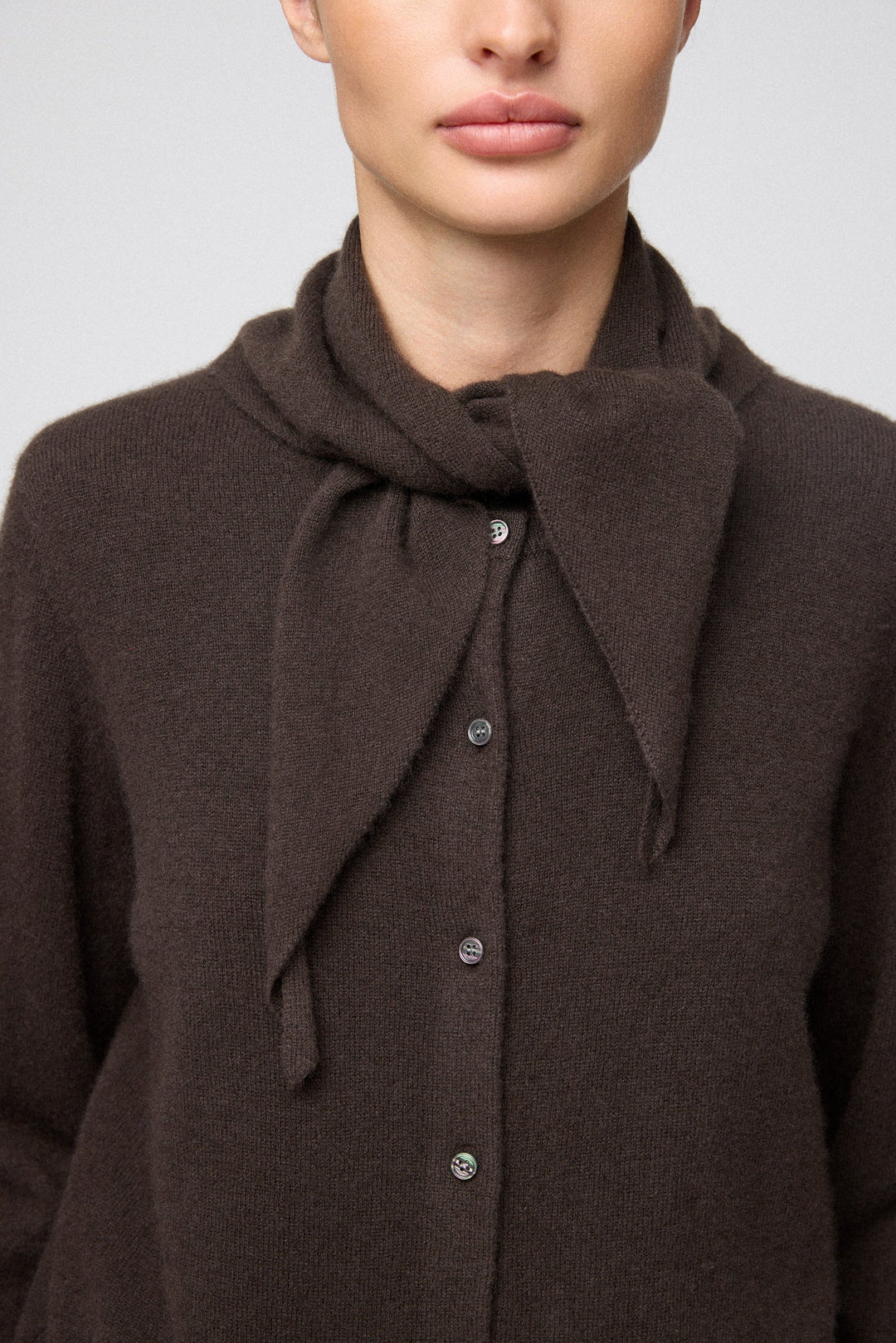 Classic Cashmere Cardigan Chocolate