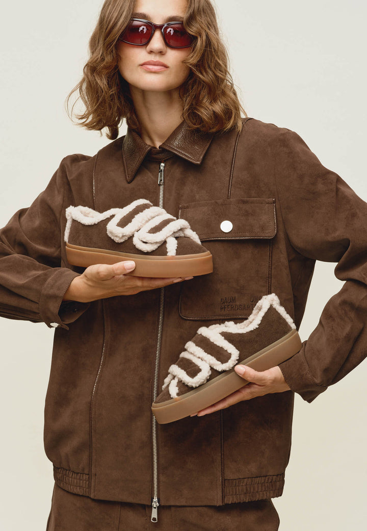 Shearling low velcro Dark Brown