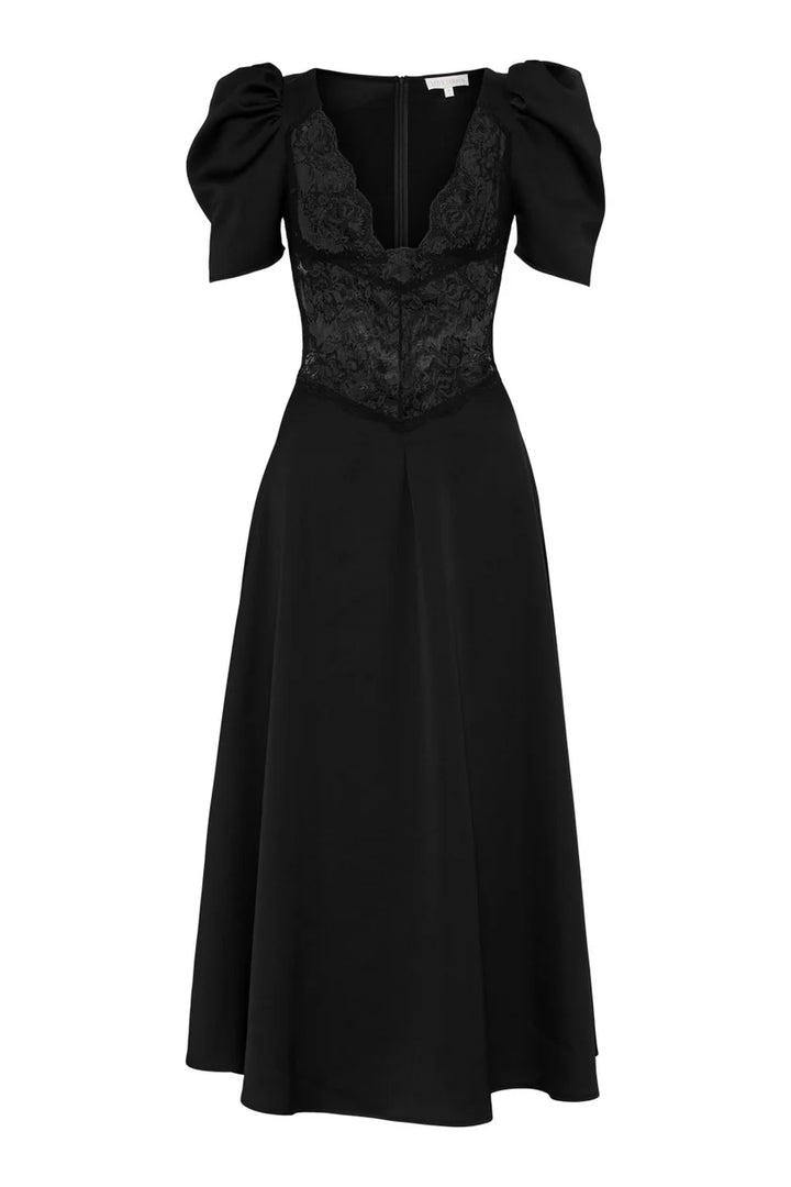 Francis lace midi dress Black