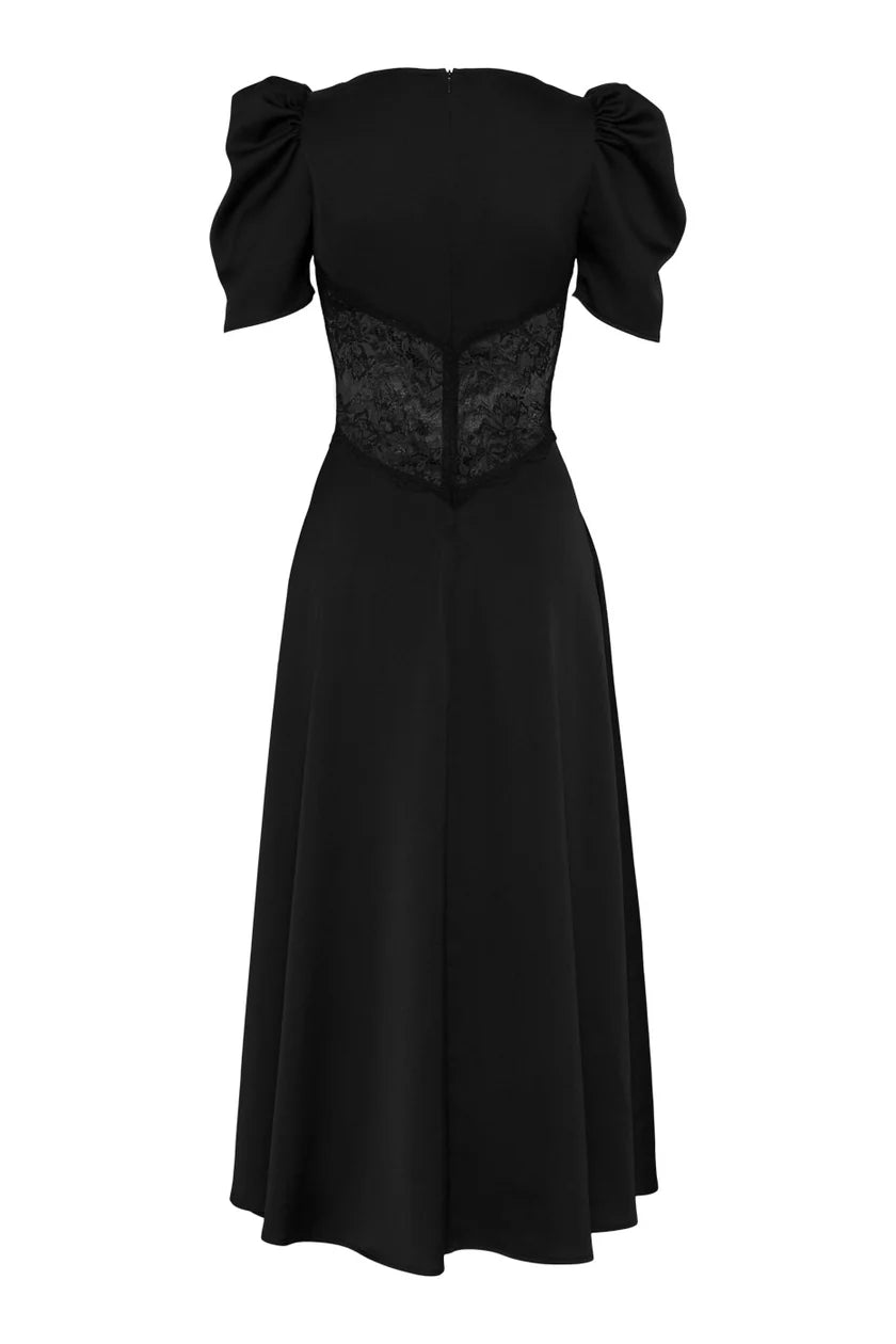Francis lace midi dress Black