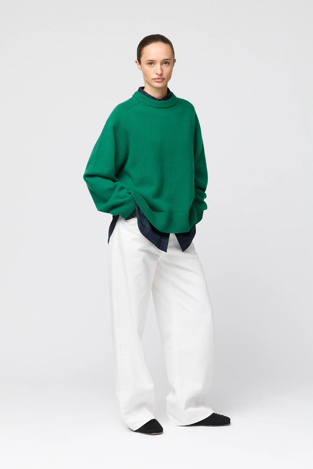 Harbour Round Neck Sweater Bottle Green