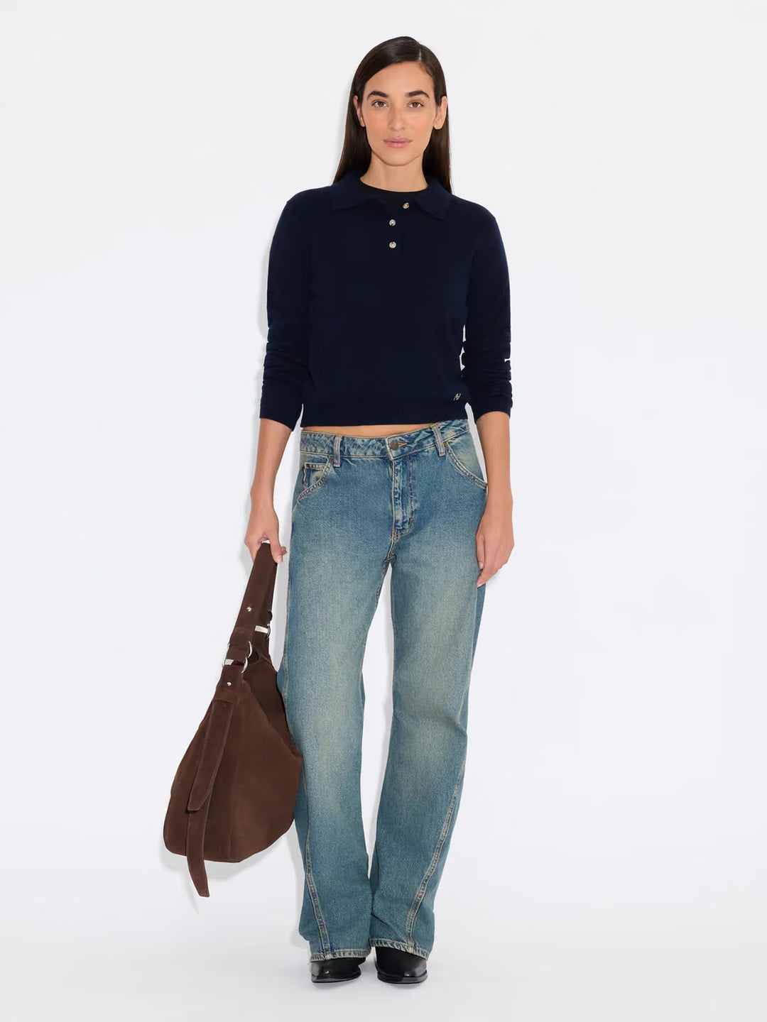 Isabella Cashmere Polo Navy
