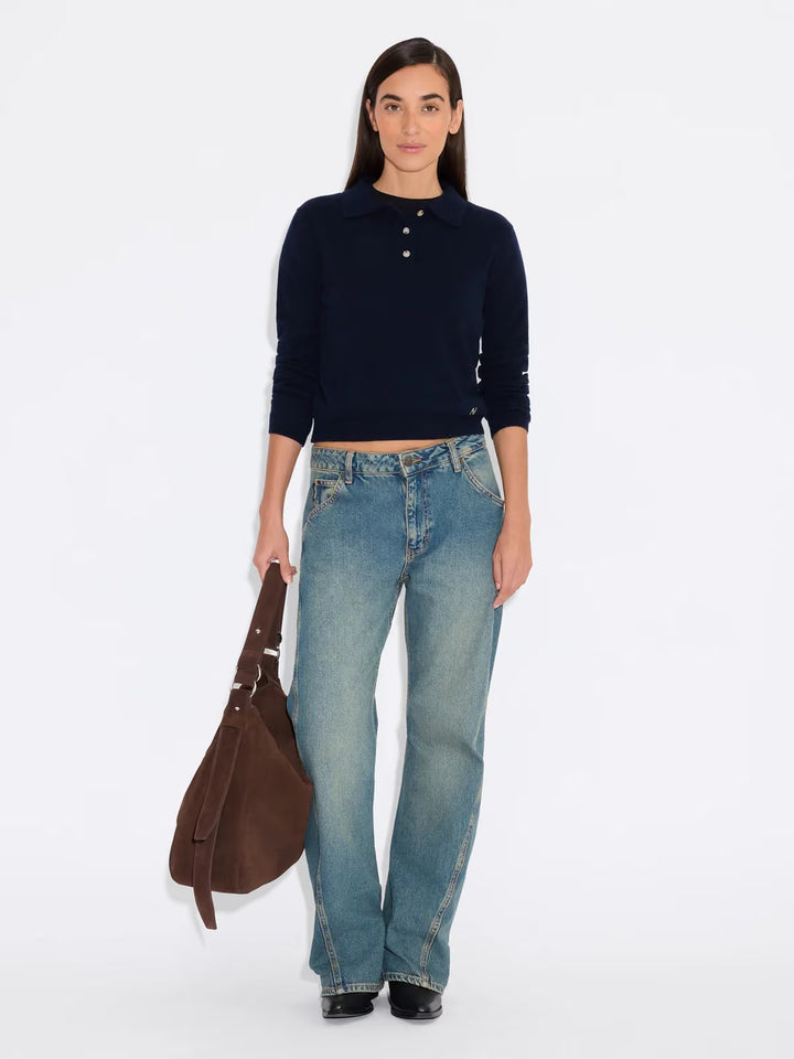 Isabella Cashmere Polo Navy