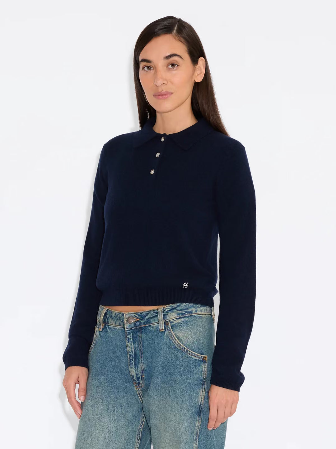 Isabella Cashmere Polo Navy