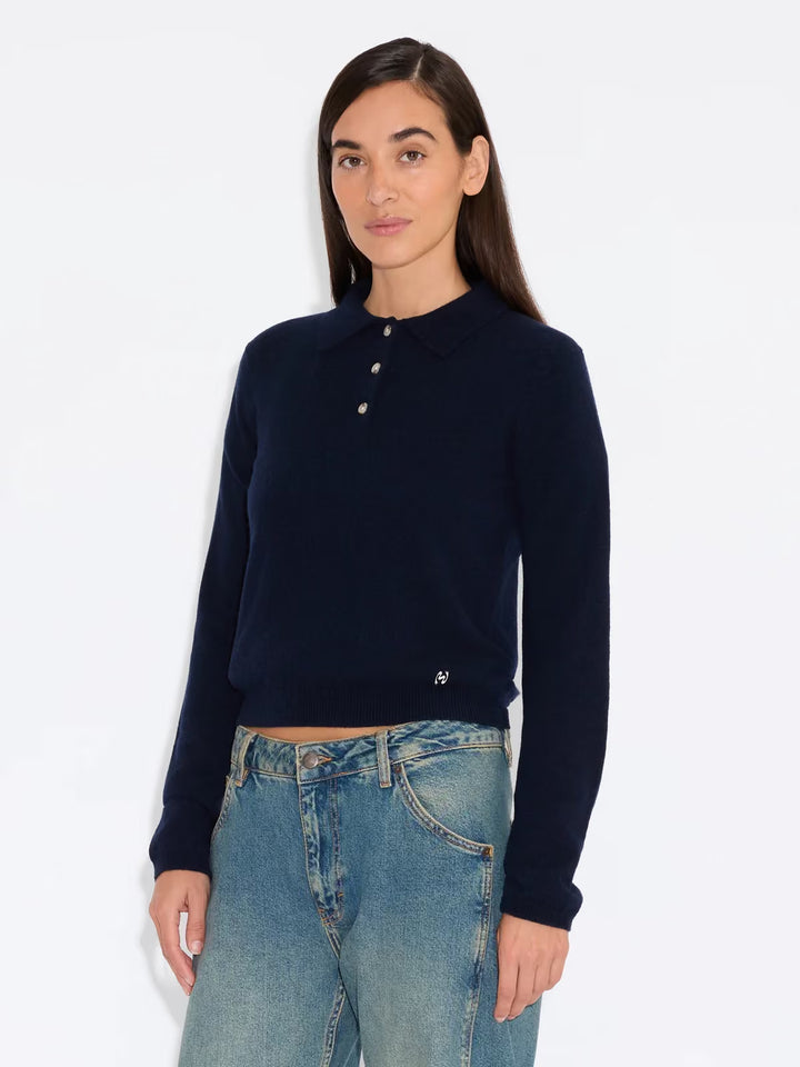 Isabella Cashmere Polo Navy