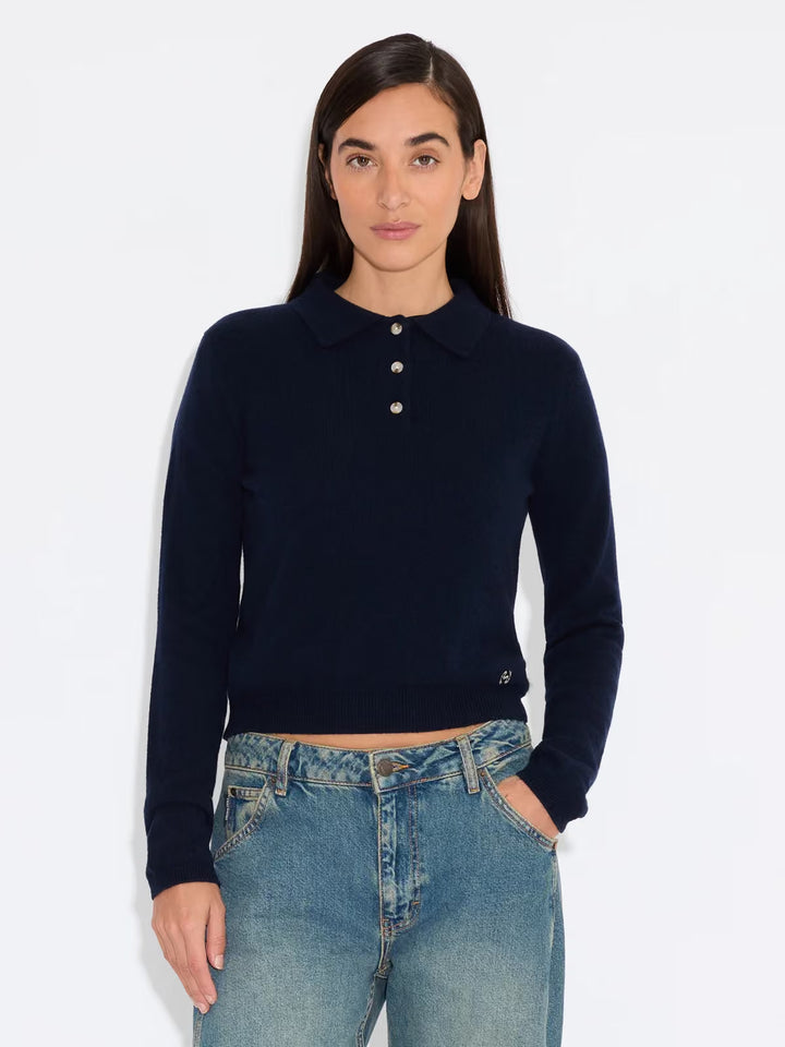 Isabella Cashmere Polo Navy