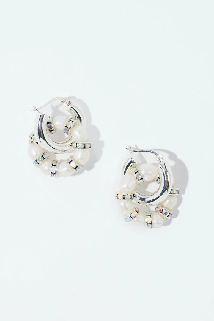 La Perla Creoles Silver