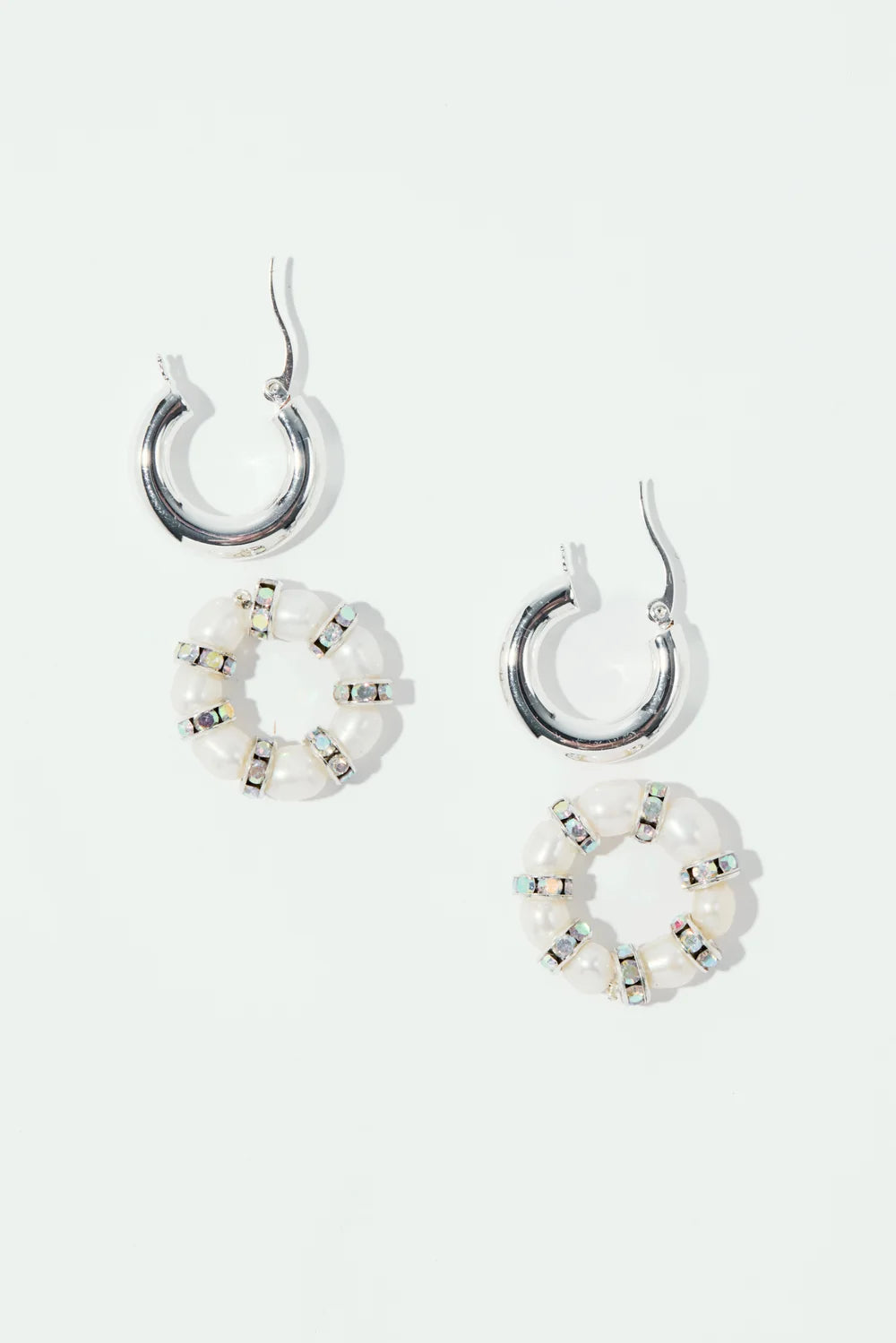 La Perla Creoles Silver