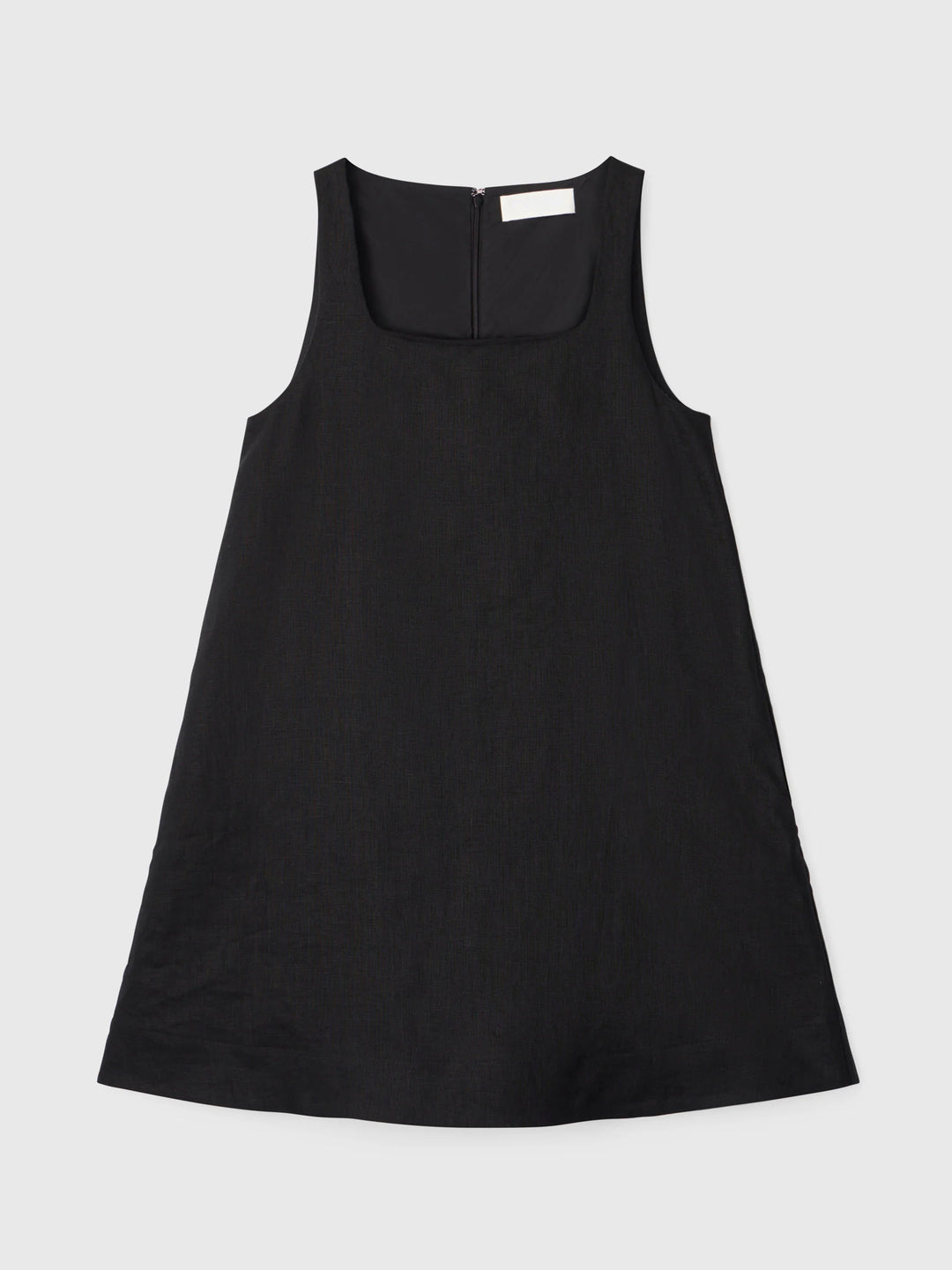 Linen Shift Dress Black