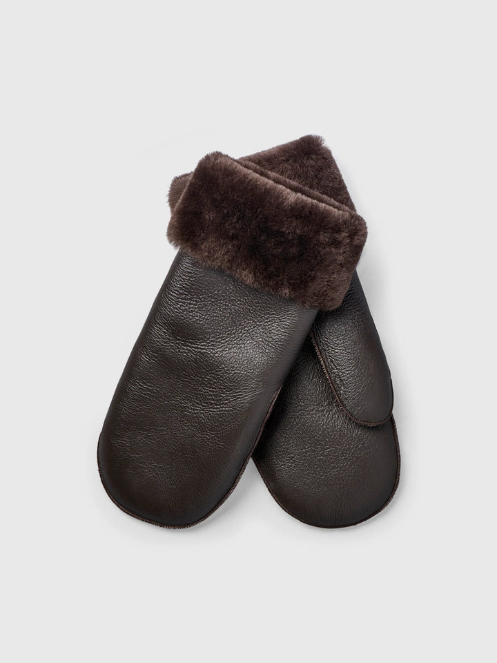 Oslo Shearling Mittens Chocolate