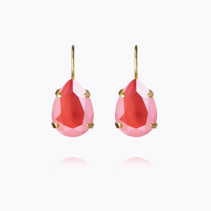 Mini drop clasp earring light coral