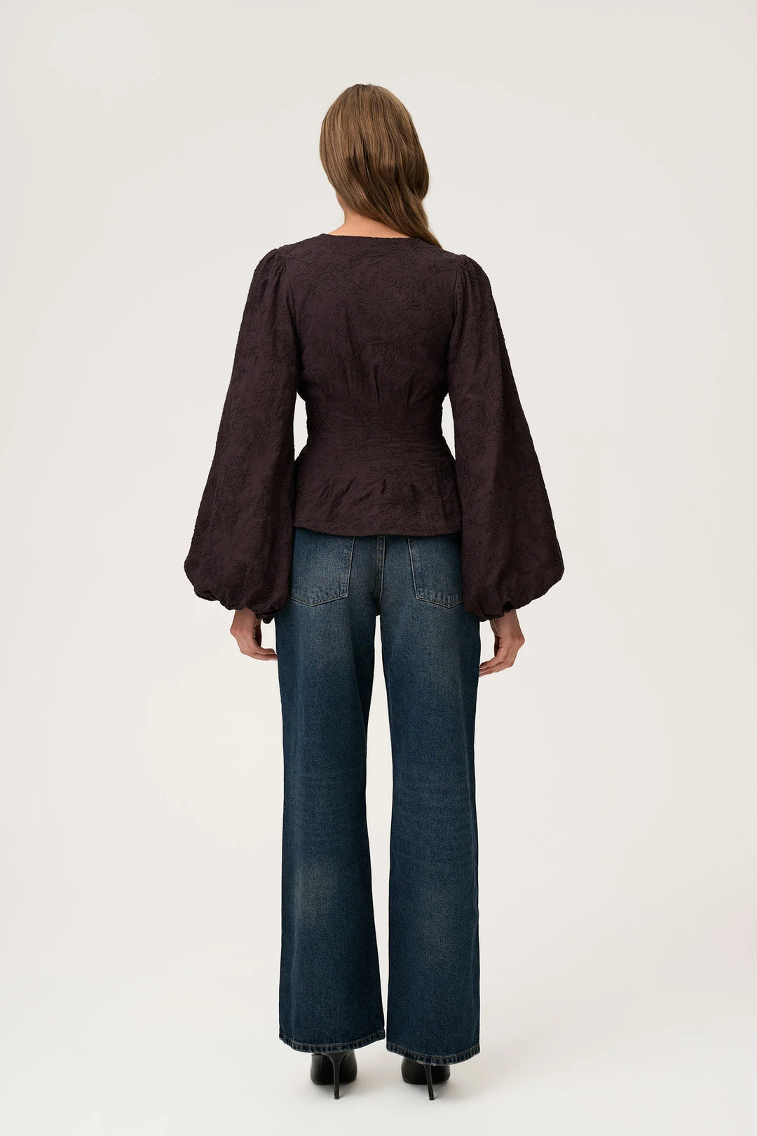 Palena Blouse Brown Embroidery