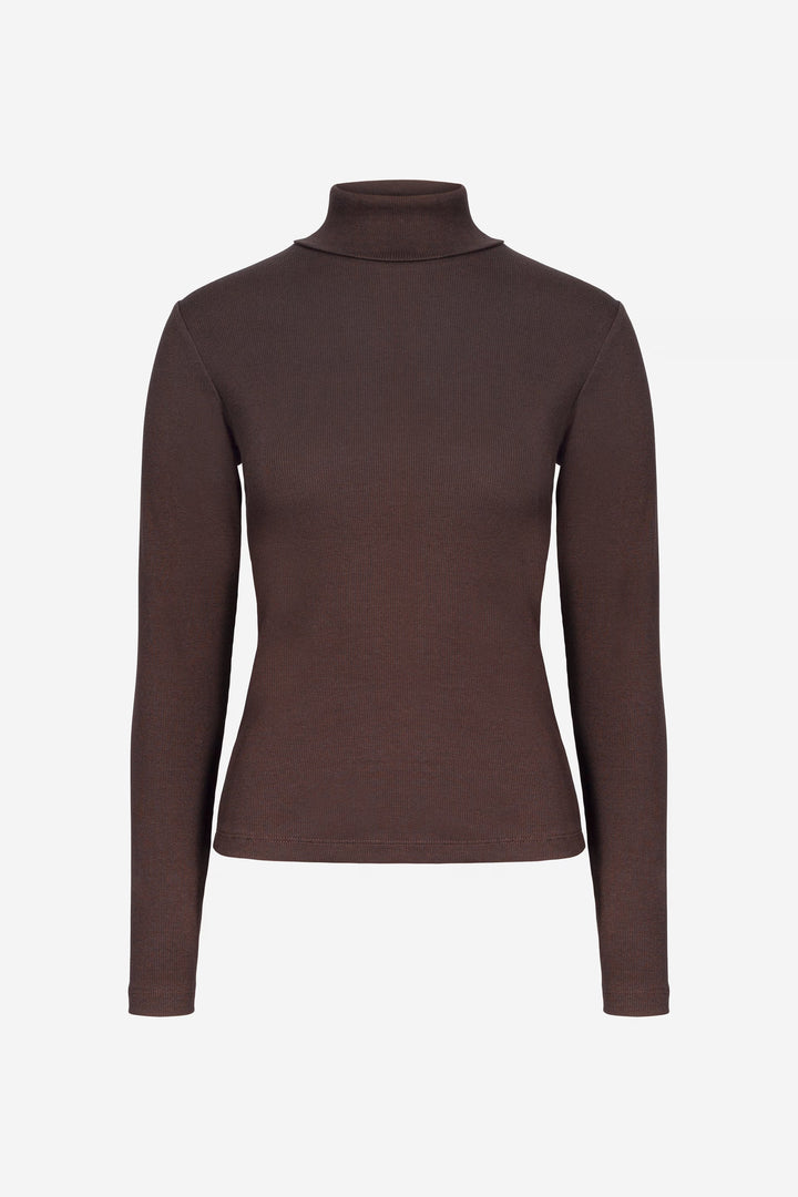 Petra Rib Turtleneck Brown