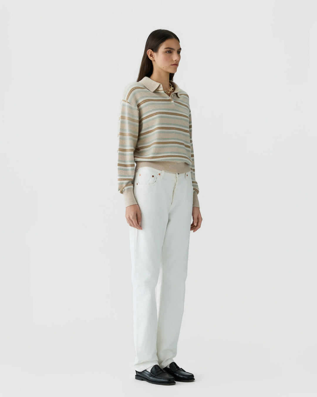 Collegiate Stripe Polo Sandstone Combo