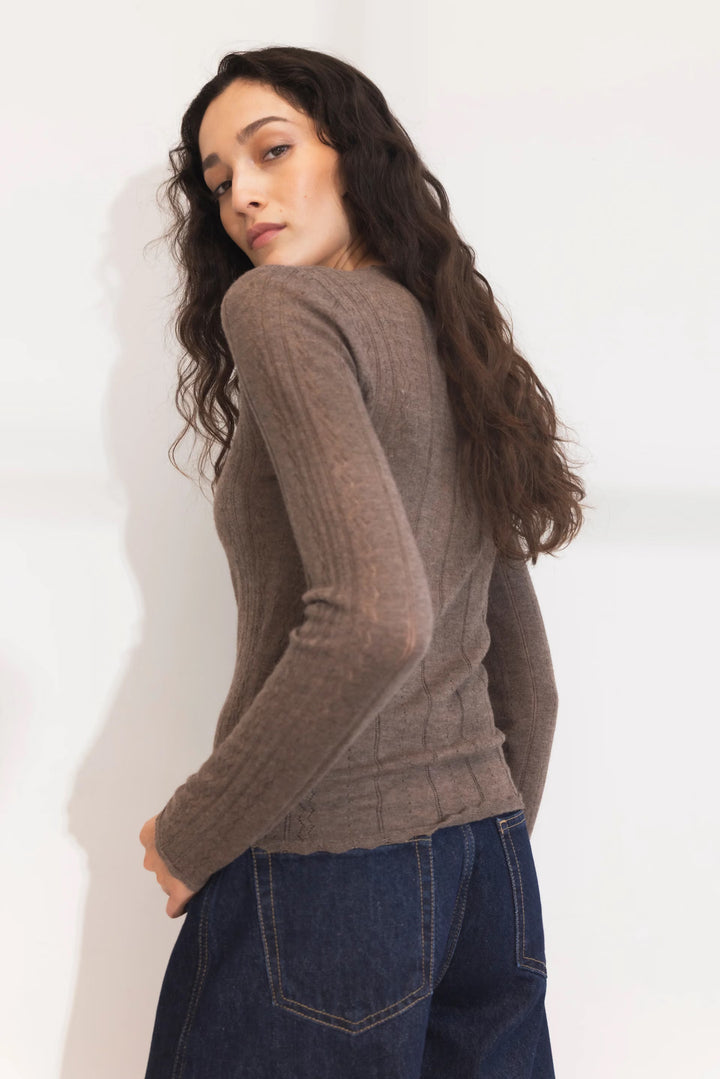 Safir Knit Top Dark taupe