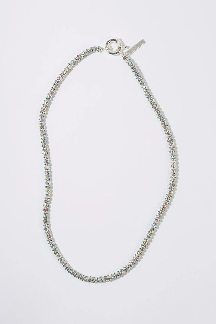 Skinny Diamond Necklace Silver