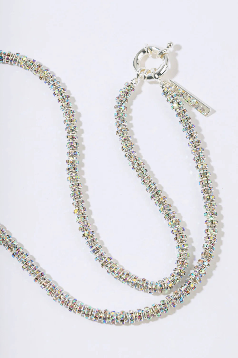 Skinny Diamond Necklace Silver