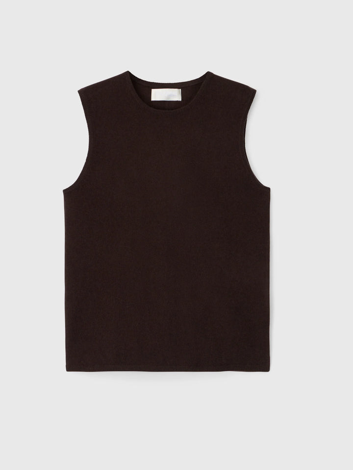 Classic Cashmere Tank Chocolate