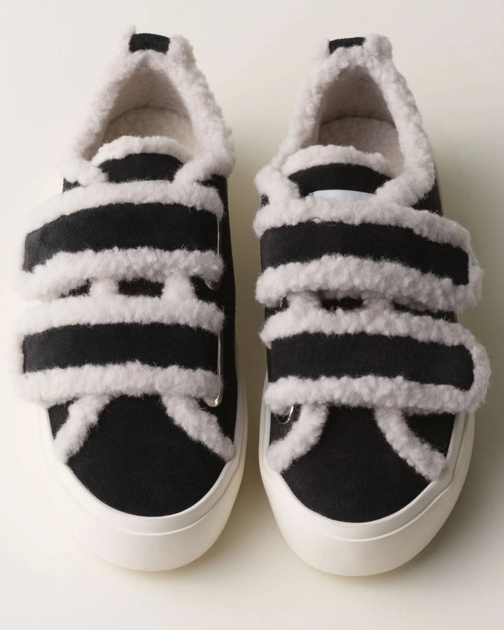 Shearling low velcro Black