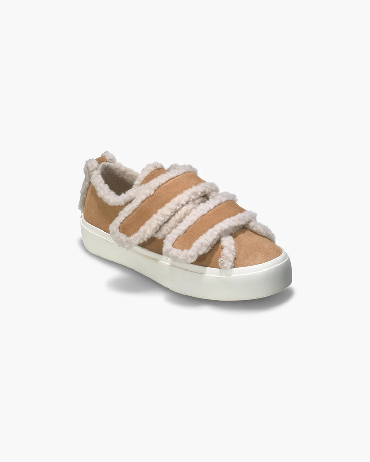 Shearling low velcro light beige