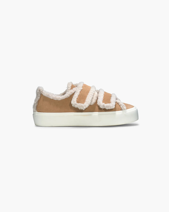 Shearling low velcro light beige