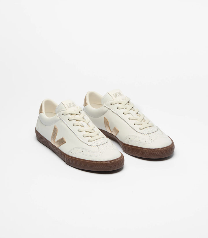 Volley Leather White Platine Bark