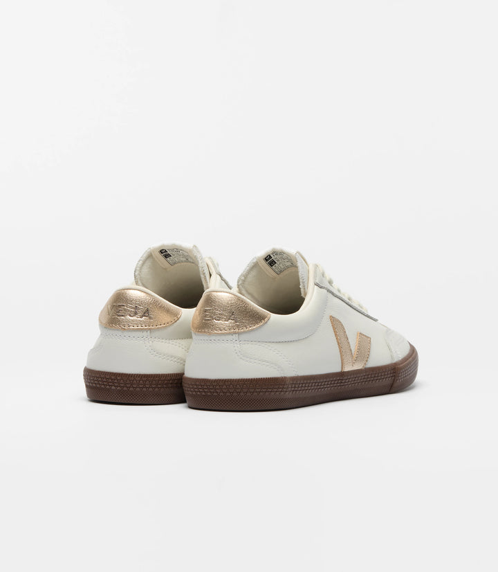 Volley Leather White Platine Bark