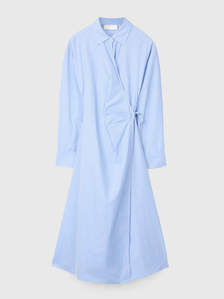 Wrap Shirt Dress Blue