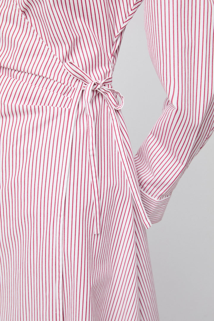 Wrap Shirt Dress Red