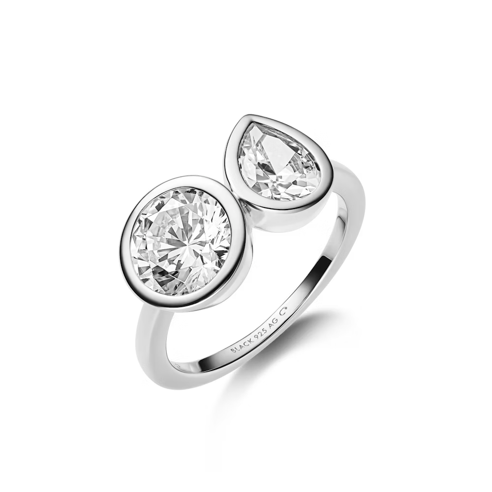 You &amp; Me Signet Ring Silver